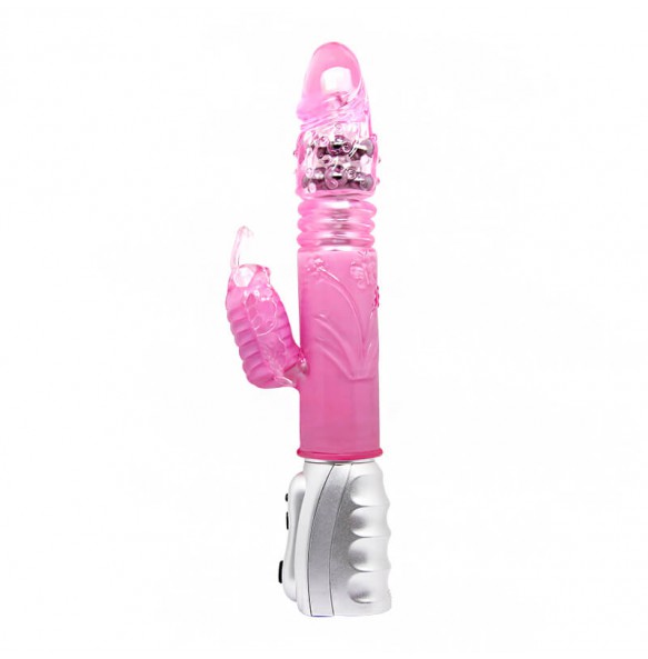 BAILE - ALICE Butterfly Retractable Swing Rotating Beads Vibrator (Battery - Pink)